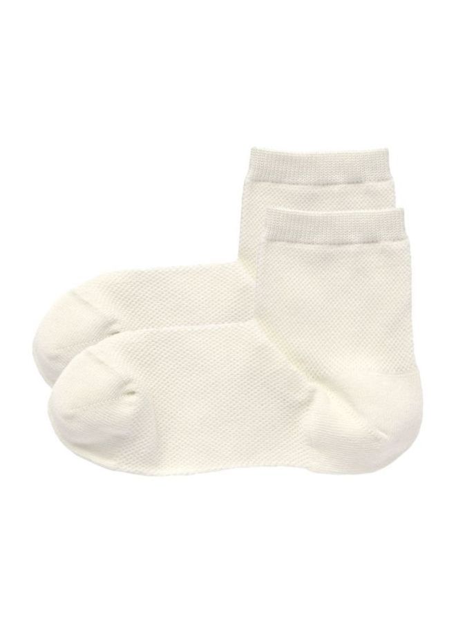 MUJI Right Angle Cotton Short Socks Off White  - Image 1