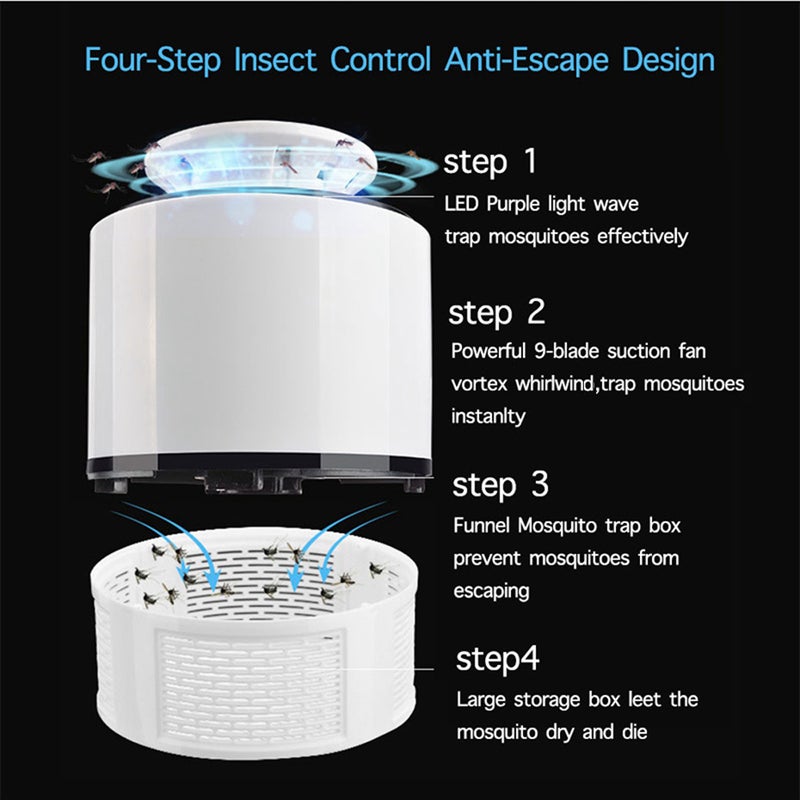2-Piece Upgraded Intelligent Light Control Mosquito Killer British Set White 14.5x8.2x11.5cm - Image 4