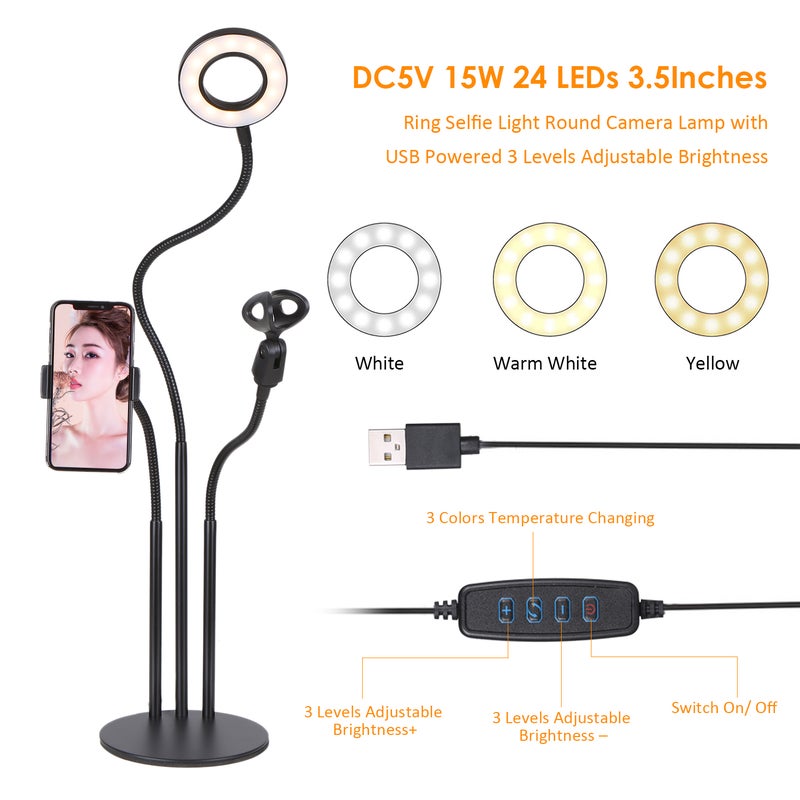3.5 Inches Ring Selfie Light Black 43x5.5x26cm - Image 3
