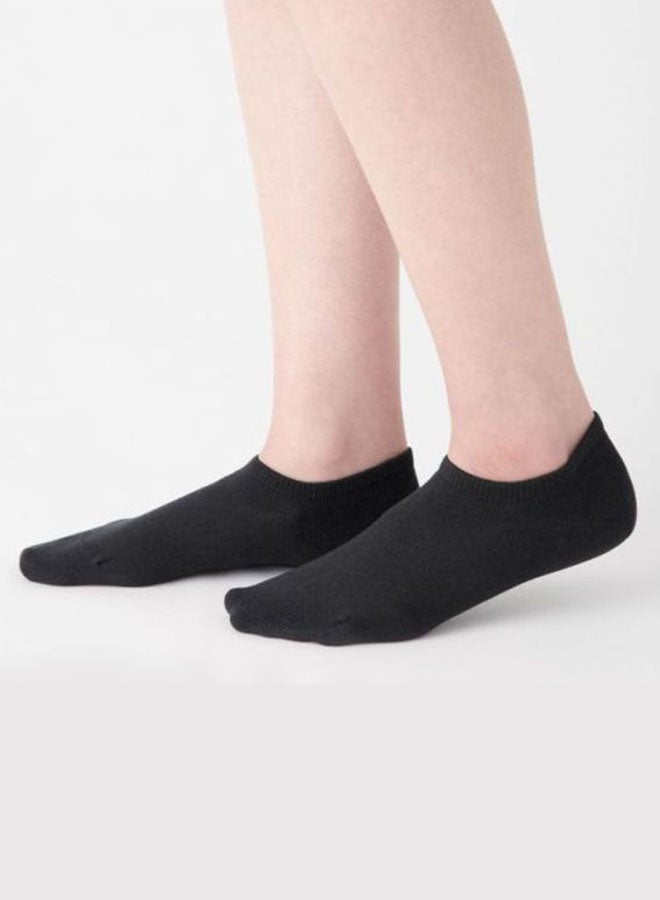 MUJI Pair Of 3 Right Angle Low-Rise Sneaker-In Socks Black  - Image 3