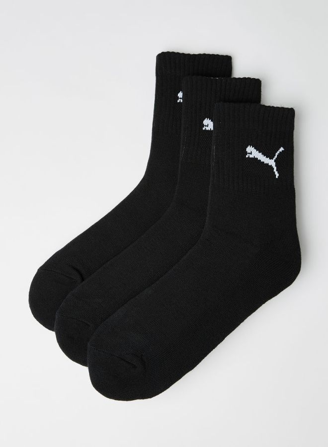 PUMA Short Crew Socks (Pack of 3) Black/White  - Image 1