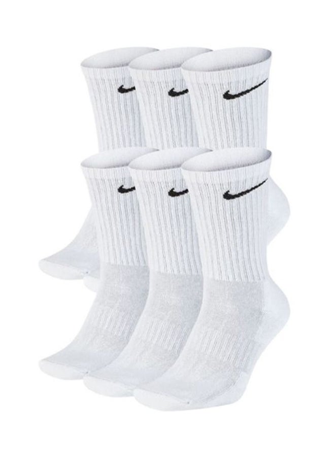 Nike Everyday Cushioned Crew Socks (Pack of 6) White/Black - Image 1