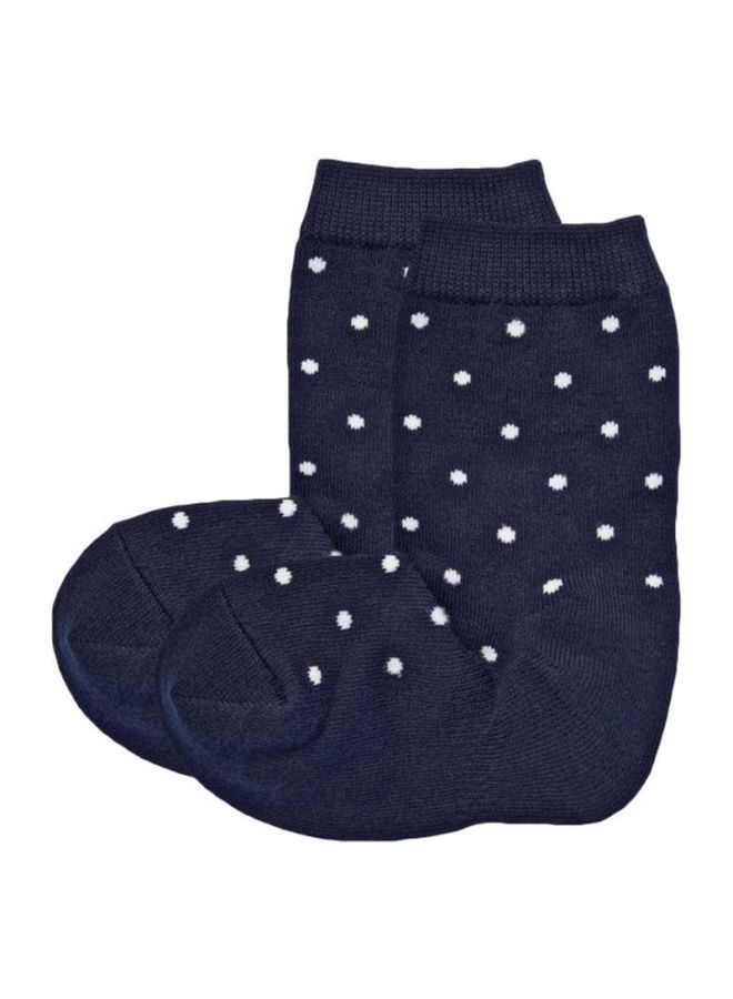 MUJI Polyester Blend Right Angle Socks Blue/White  - Image 1