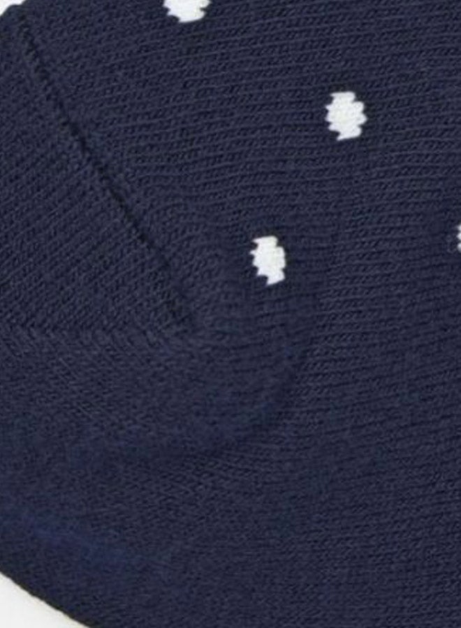 MUJI Polyester Blend Right Angle Socks Blue/White  - Image 3