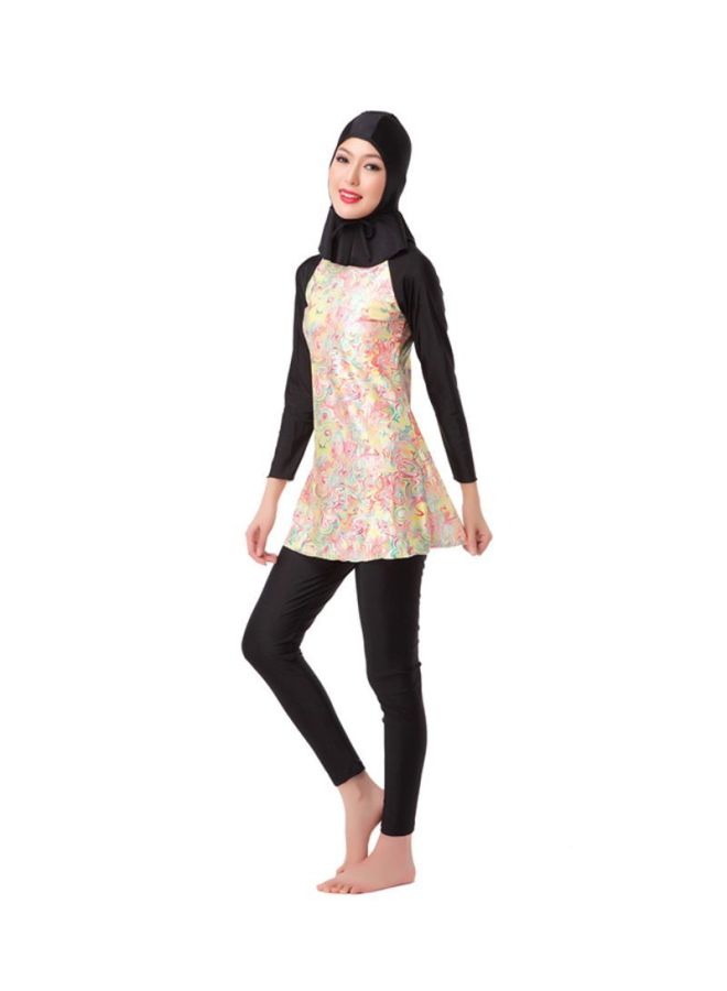 Sharpdo - 3-Piece Long Sleeve Printed Burkini Multicolour - Image 1