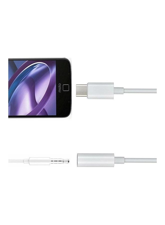 Generic Tpe Audio Type-C To 3.5Mm Adapter Headphone Jack White  - Image 3