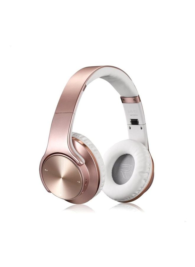 سودو سماعة رأس بتصميم يغطي الأذن تعمل بتقنية البلوتوث وردي/أبيض