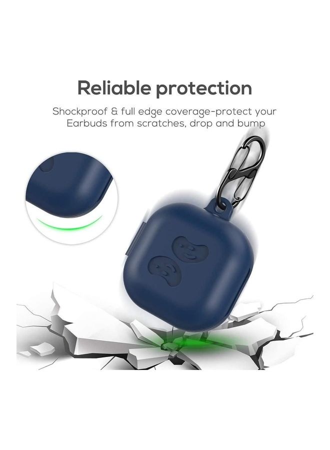 Silicone Protective Case With Holder For Samsung Galaxy Buds Live 2020 Blue