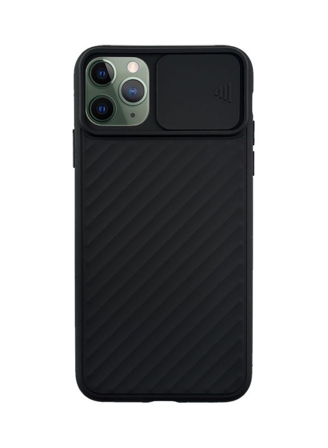 Generic - Silicone Back Cover With Slide Camera Protector For Iphone 11 Pro Max Black - Image 1