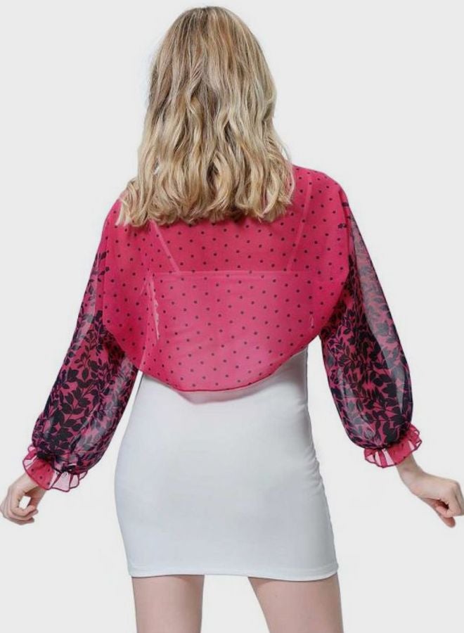 Sharpdo Long Sleeve Blouse Rose Red - Image 2