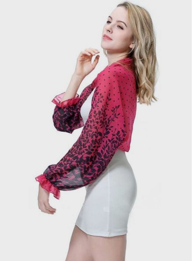Sharpdo Long Sleeve Blouse Rose Red - Image 3
