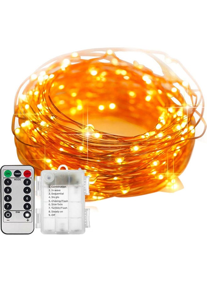 Generic 50-LED Copper Wire String Light With Remote Control And Battery Case Gold 5meter  - Image 1