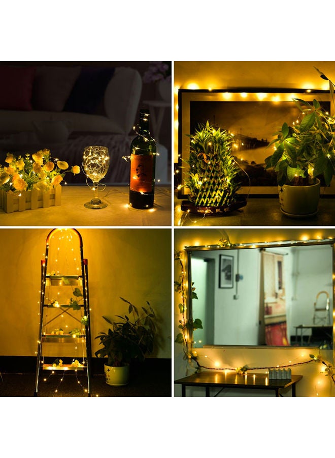 Generic 50-LED Copper Wire String Light With Remote Control And Battery Case Gold 5meter  - Image 3
