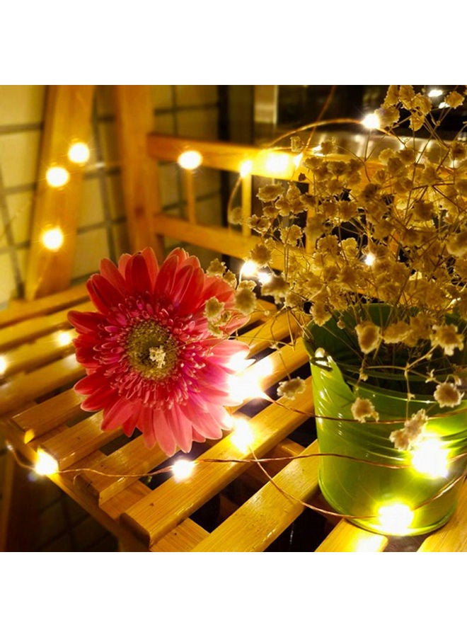 Generic 50-LED Copper Wire String Light With Remote Control And Battery Case Gold 5meter  - Image 4