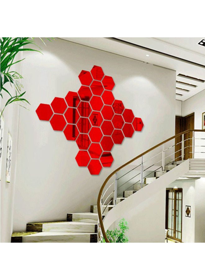 بلاط عاكس سداسي ذاتي اللصق أحمر - Image 3