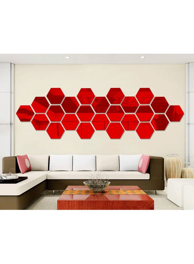 بلاط عاكس سداسي ذاتي اللصق أحمر - Image 4