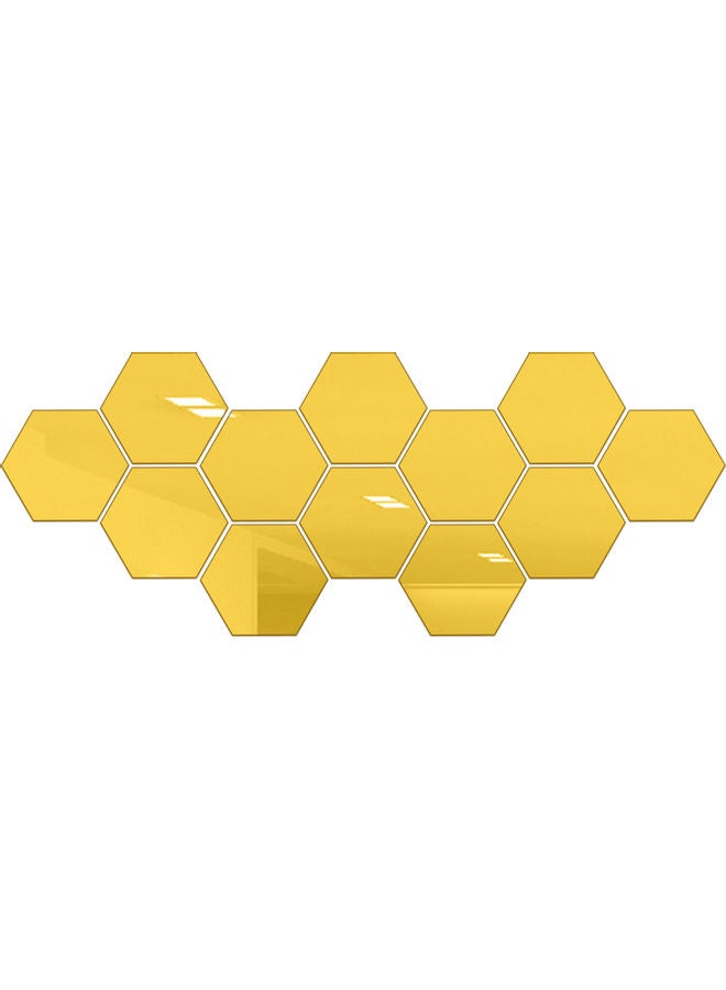 بلاط عاكس سداسي ذاتي اللصق ذهبي