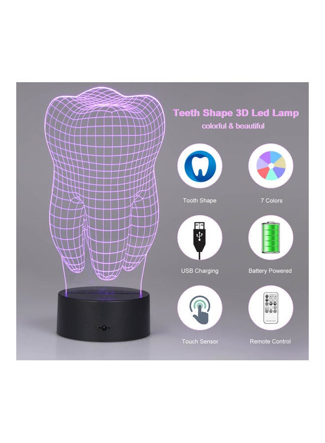 Generic - 3D Teeth Shape LED Lamp Multicolour - Image 1