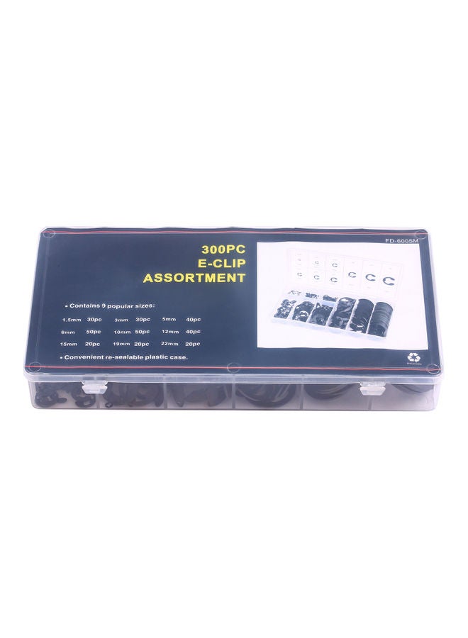 380 Piece 9 Sizes E Clip External Retaining Ring Assortment Set Black 22.70X3.00X10.90cm - Image 5