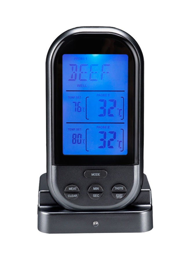 Wireless Meat Thermometer For Grilling With Dual Probe Food Cooking Thermometer Black 19.00X4.00X8.50cm - Image 1