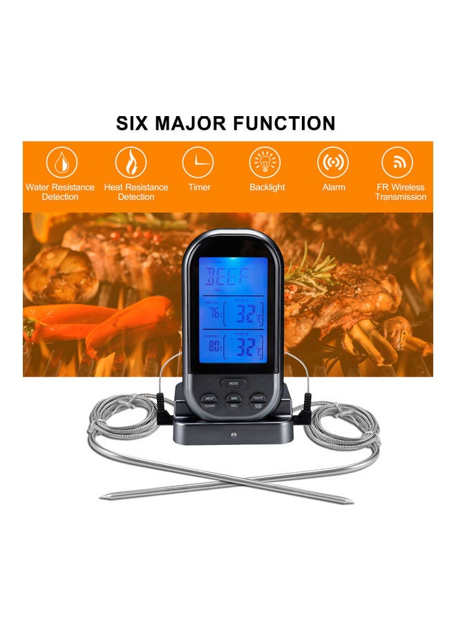 Wireless Meat Thermometer For Grilling With Dual Probe Food Cooking Thermometer Black 19.00X4.00X8.50cm - Image 4