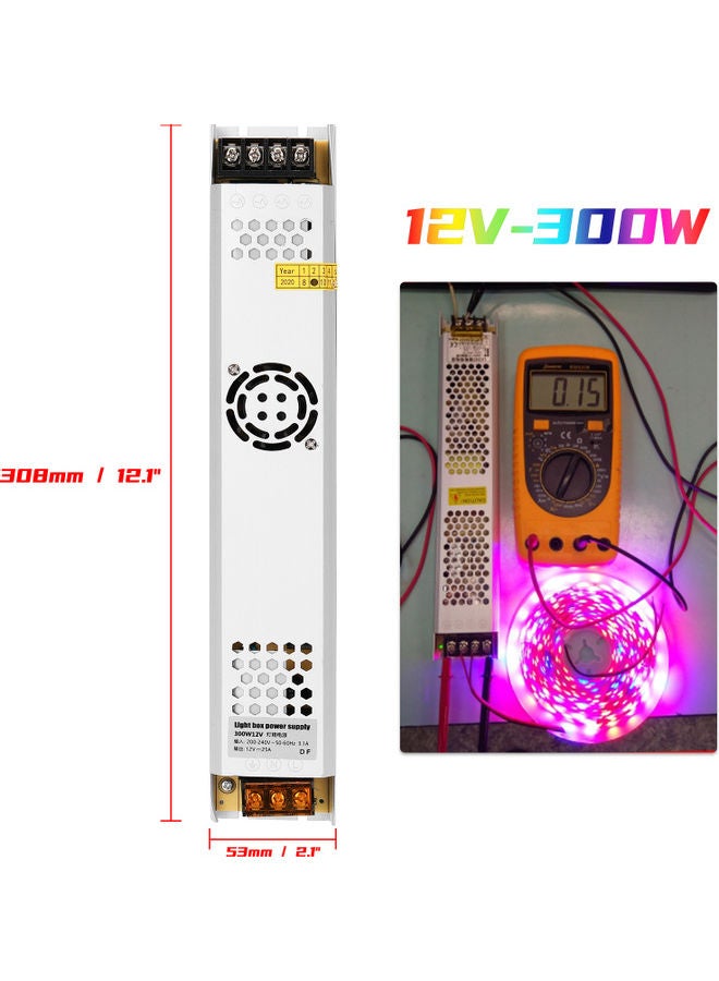 Ultra Thin LED Power Supplys Lighting Transformer Silver 22.00X2.50X6.20cm - Image 2