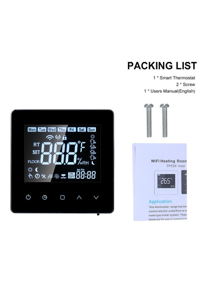 Wi Fi Smart Thermostat LCD Touch Screen Black 10.00X6.00X9.70cm - Image 2