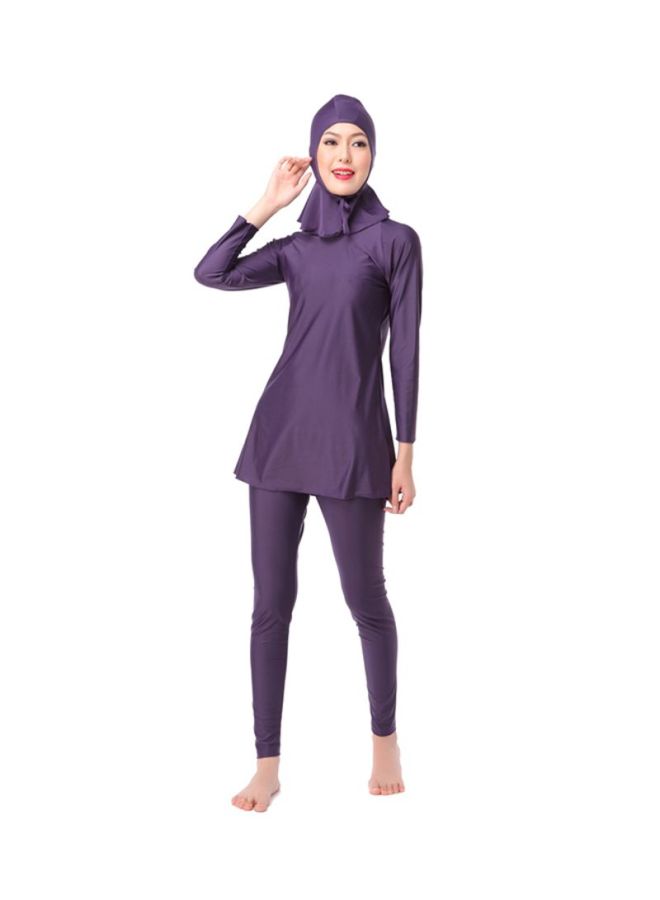 Sharpdo 3-Piece Long Sleeve Burkini Purple  - Image 3