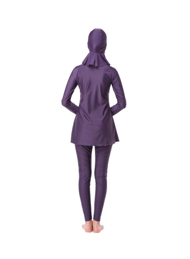 Sharpdo 3-Piece Long Sleeve Burkini Purple  - Image 2