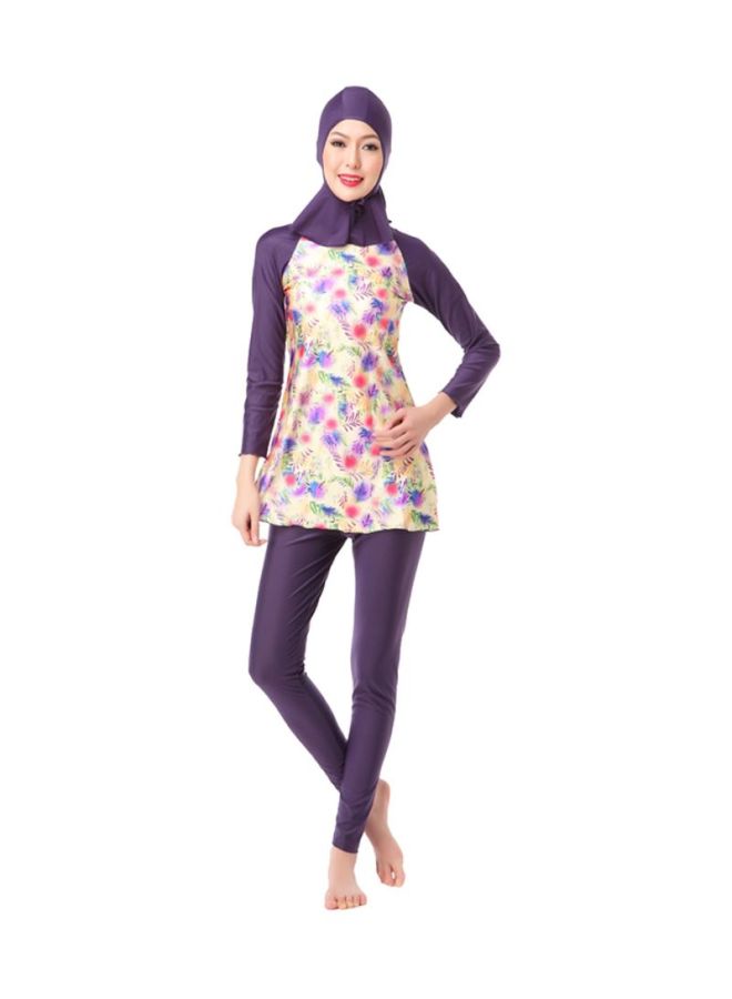 Sharpdo - 3-Piece Long Sleeve Printed Burkini Multicolour - Image 1
