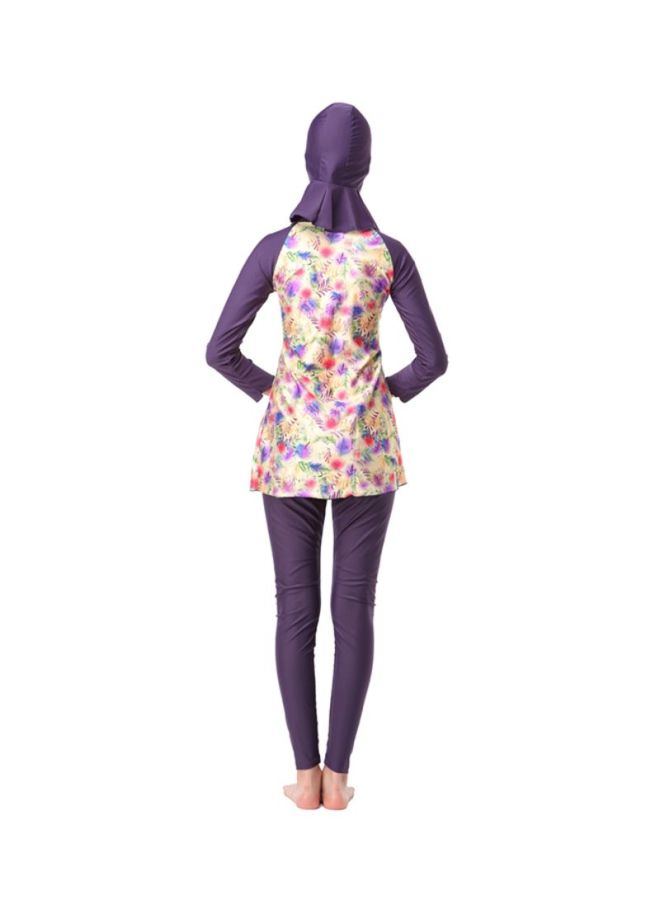 Sharpdo - 3-Piece Long Sleeve Printed Burkini Multicolour - Image 1