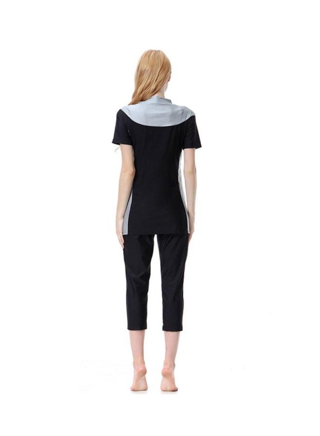 Sharpdo 3-Piece Short Sleeve Burkini Grey/Black  - Image 2