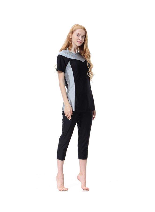 Sharpdo 3-Piece Short Sleeve Burkini Grey/Black  - Image 3