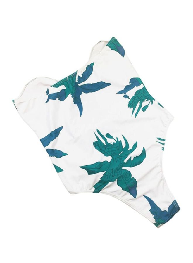 Sharpdo - One Piece Swimming Suit White/Green/Blue - Image 1