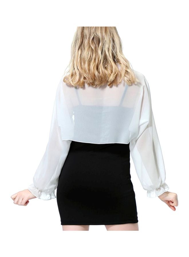 شاربدو بلوزة كم طويل أبيض - Image 2