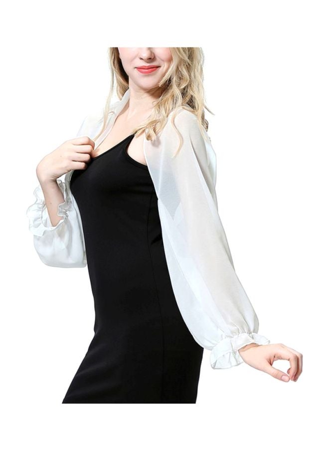 شاربدو بلوزة كم طويل أبيض - Image 3