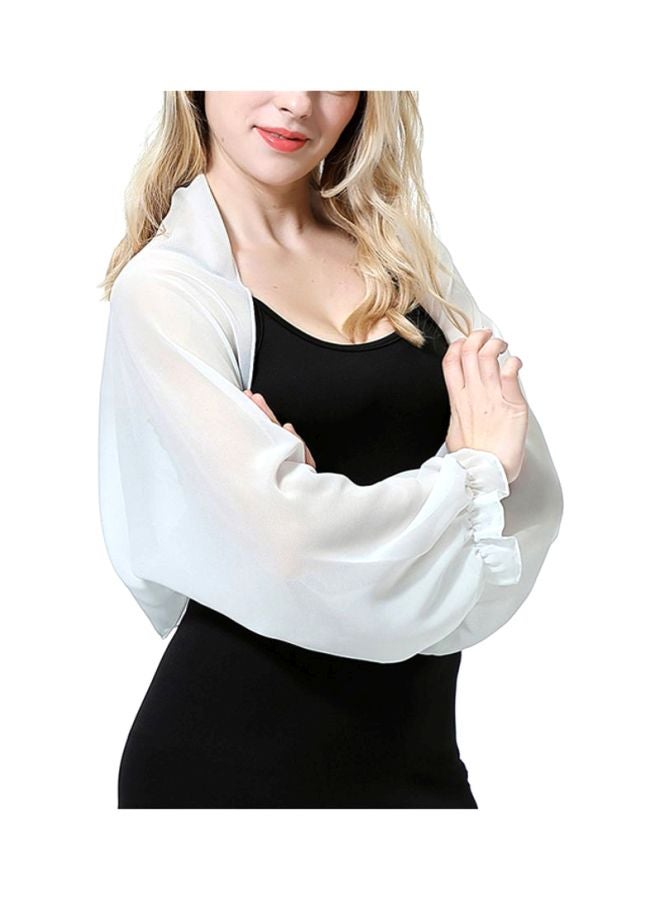 شاربدو بلوزة كم طويل أبيض - Image 4