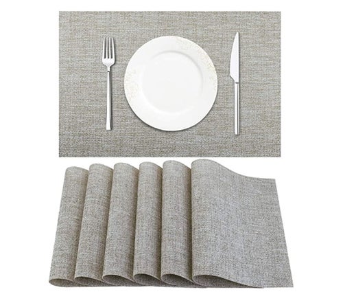 Set of 6 Heat-Resistant Placemats grey 0.1kg - Image 1