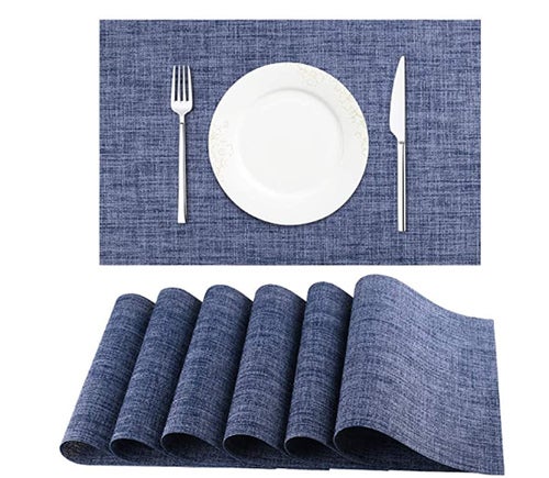Set of 6 Heat-Resistant Placemats blue 0.1kg  - Image 1