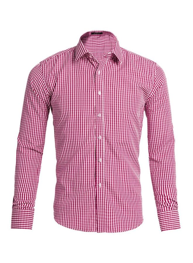 Sharpdo Collared Neck Shirt Pink/White - Image 1