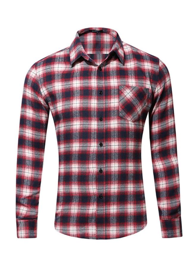 Sharpdo Collared Neck Shirt Red/Black/White - Image 1