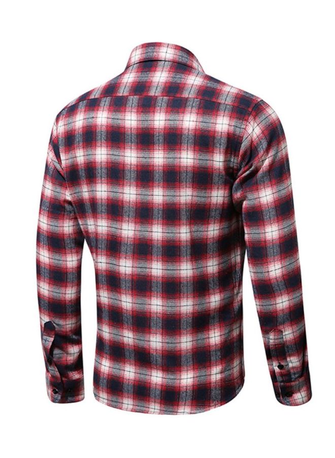 Sharpdo Collared Neck Shirt Red/Black/White - Image 2