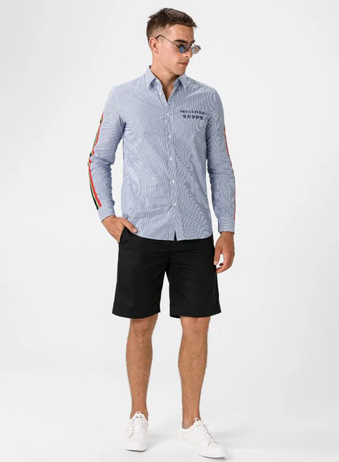 DIESEL Button Detailed Shirt White/Blue/Red