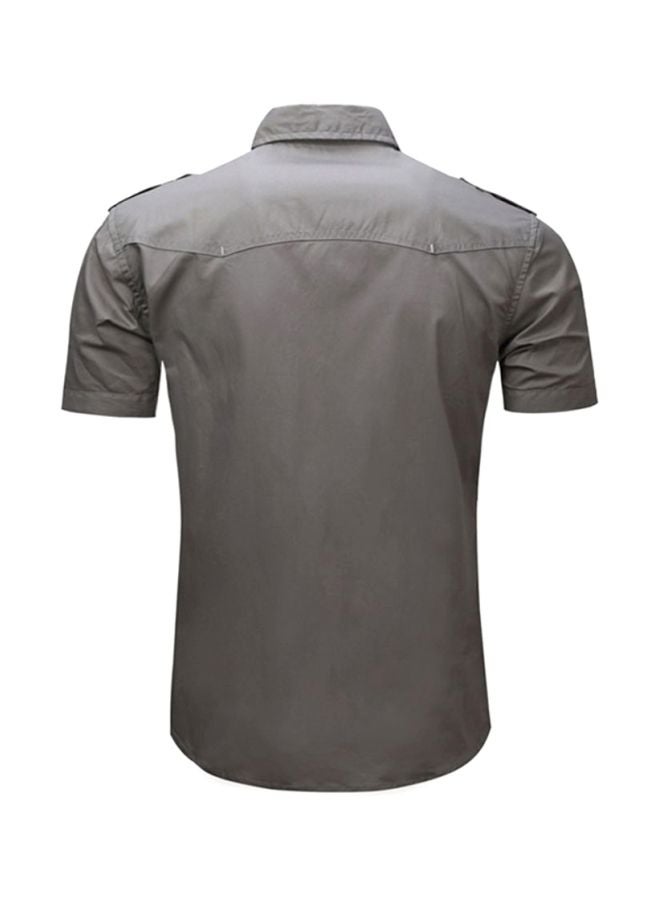 Sharpdo Collared Neck Shirt Grey - Image 2
