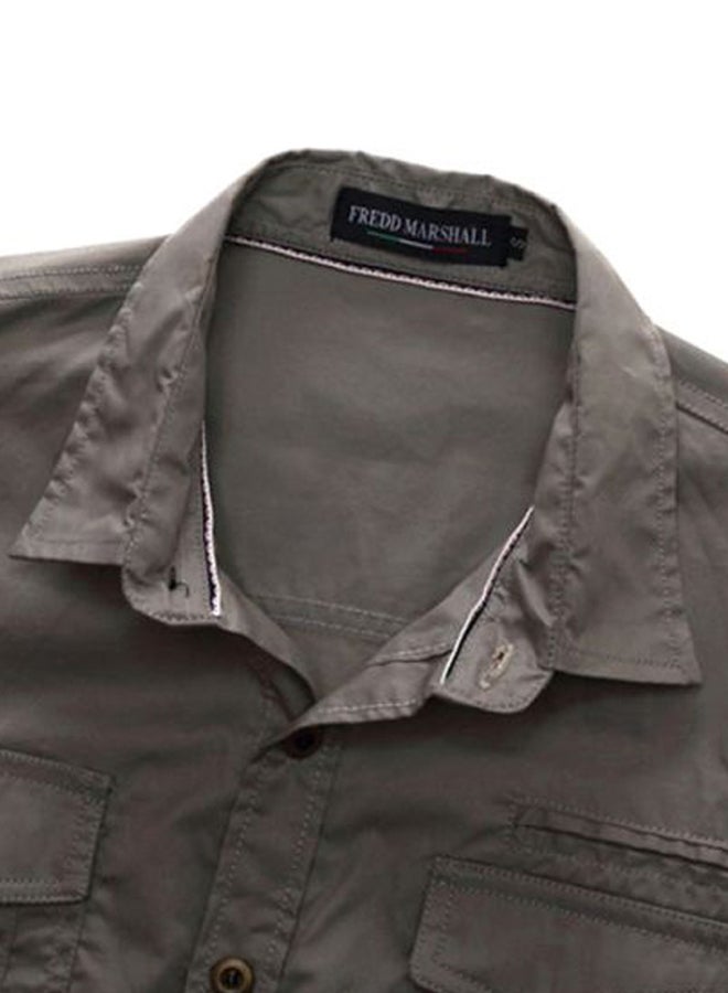 Sharpdo Collared Neck Shirt Grey - Image 4