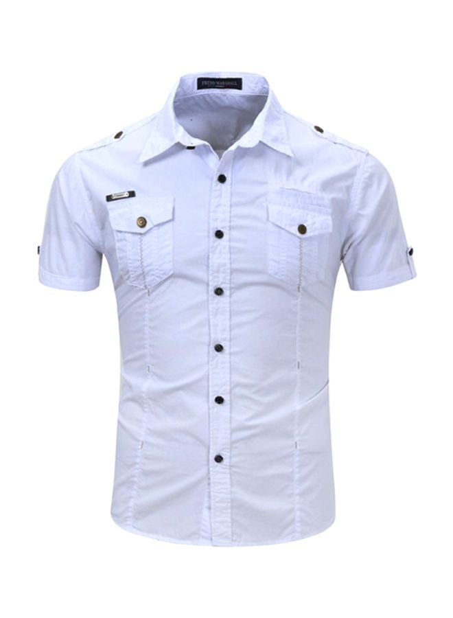 Sharpdo Collared Neck Shirt White  - Image 1