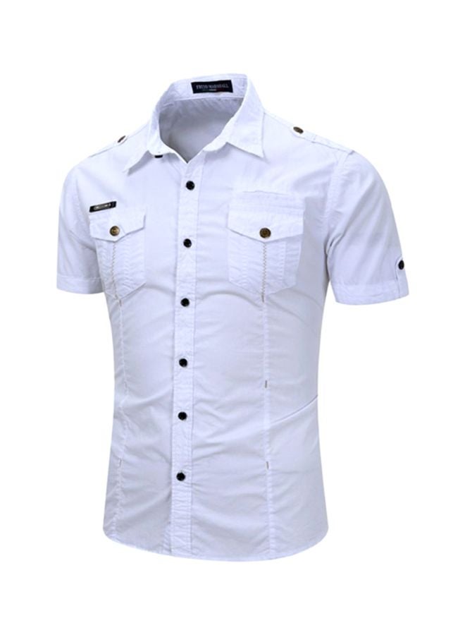 Sharpdo Collared Neck Shirt White  - Image 3
