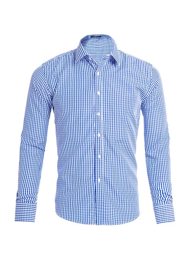 Sharpdo Collared Neck Shirt Blue - Image 1