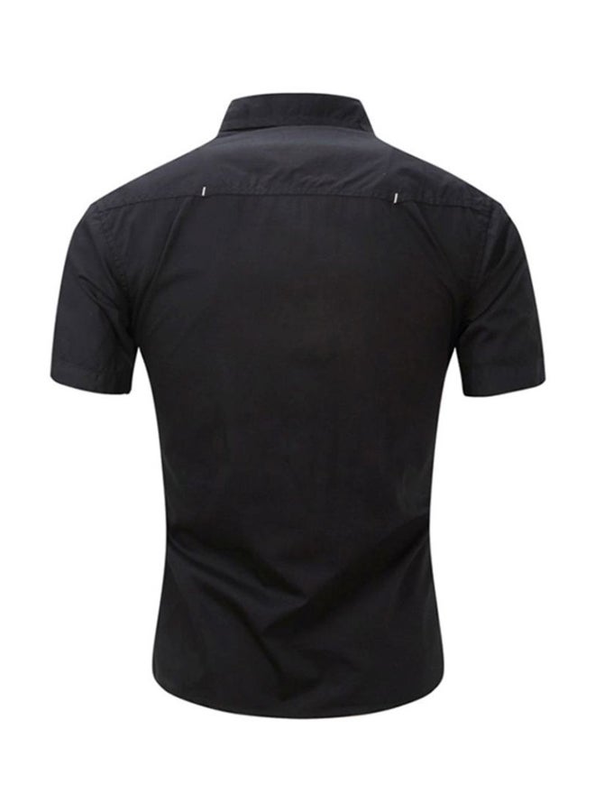 Sharpdo Collared Neck Shirt Black - Image 2