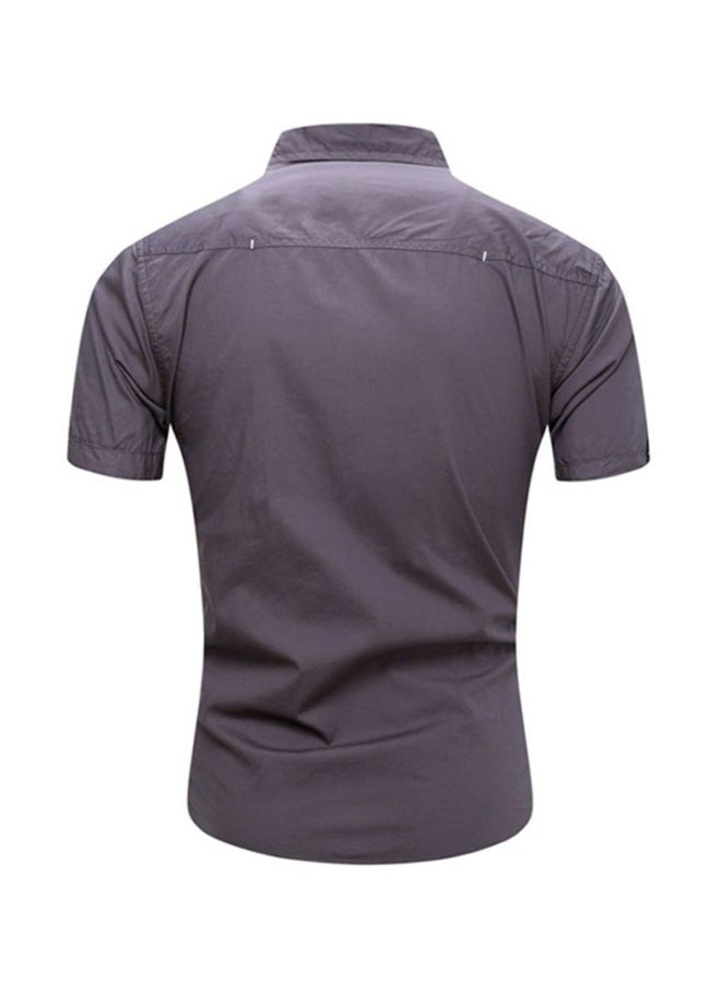 Sharpdo Collared Neck Shirt Grey - Image 2